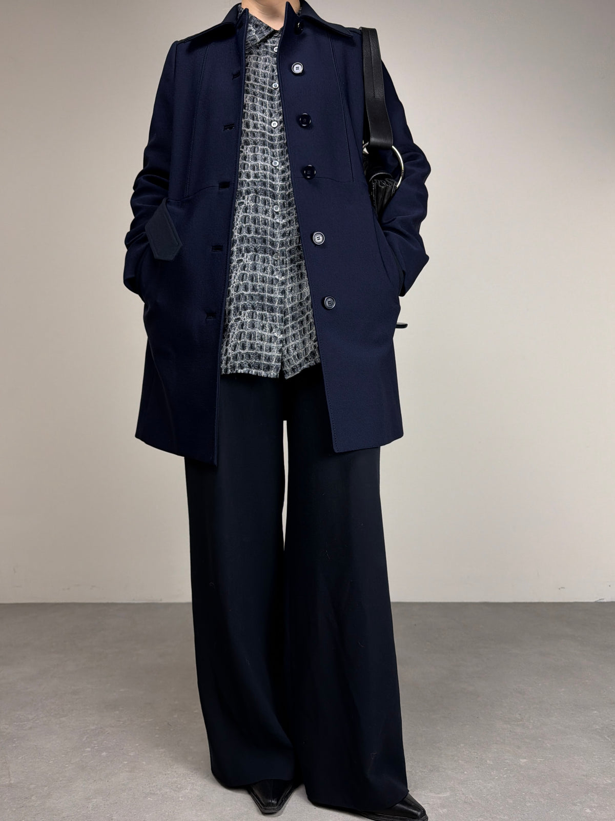 PRADA trench blu e nero