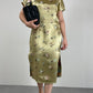 Qipao sartoriale in jacquard di viscosa