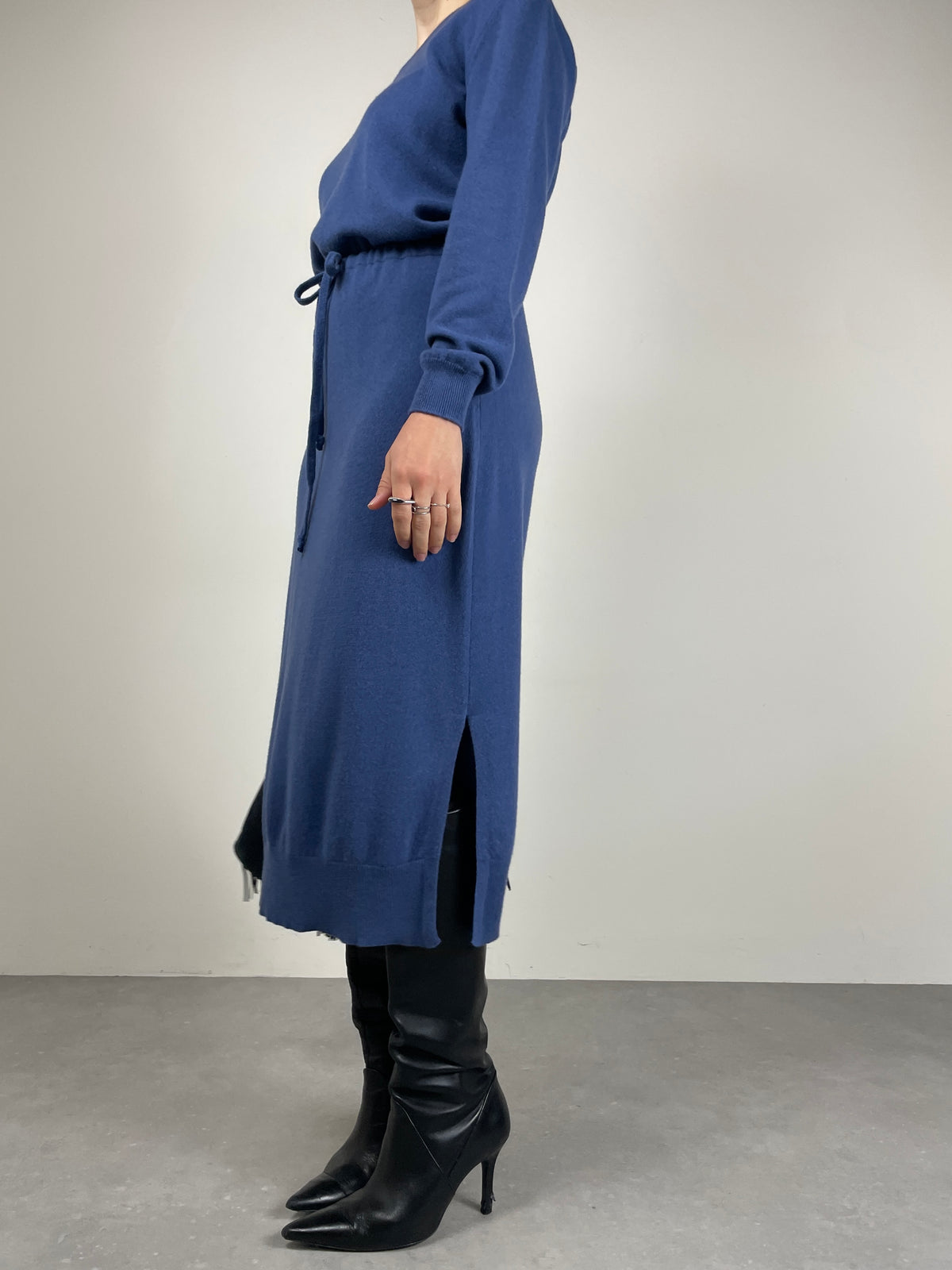 Abito in maglia di lana, cashmere e seta made in Italy, new old stock