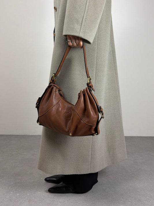 Borsa in vera pelle color cuoio