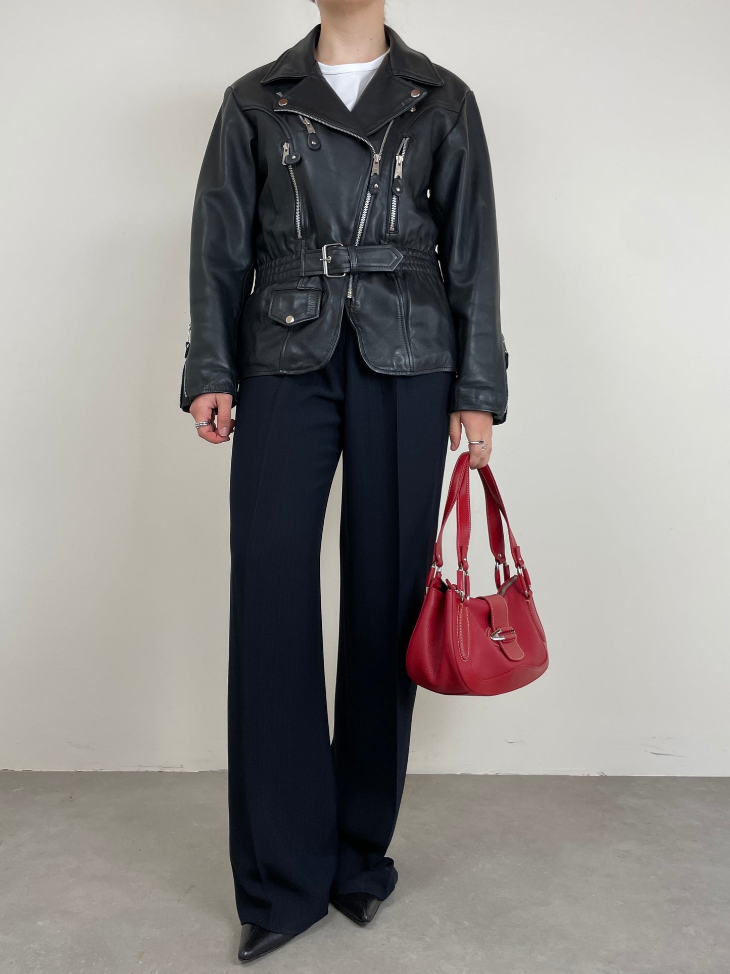 Chiodo vintage in vera pelle