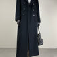 Cappotto lungo doppiopetto in beaver di lana, cashmere e angora