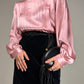 Blusa vintage in pura seta rosa