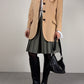 Blazer sartoriale in lana e cashmere con inserti in pelle scamosciata