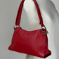Borsa a spalla o a tracolla in vera pelle rossa