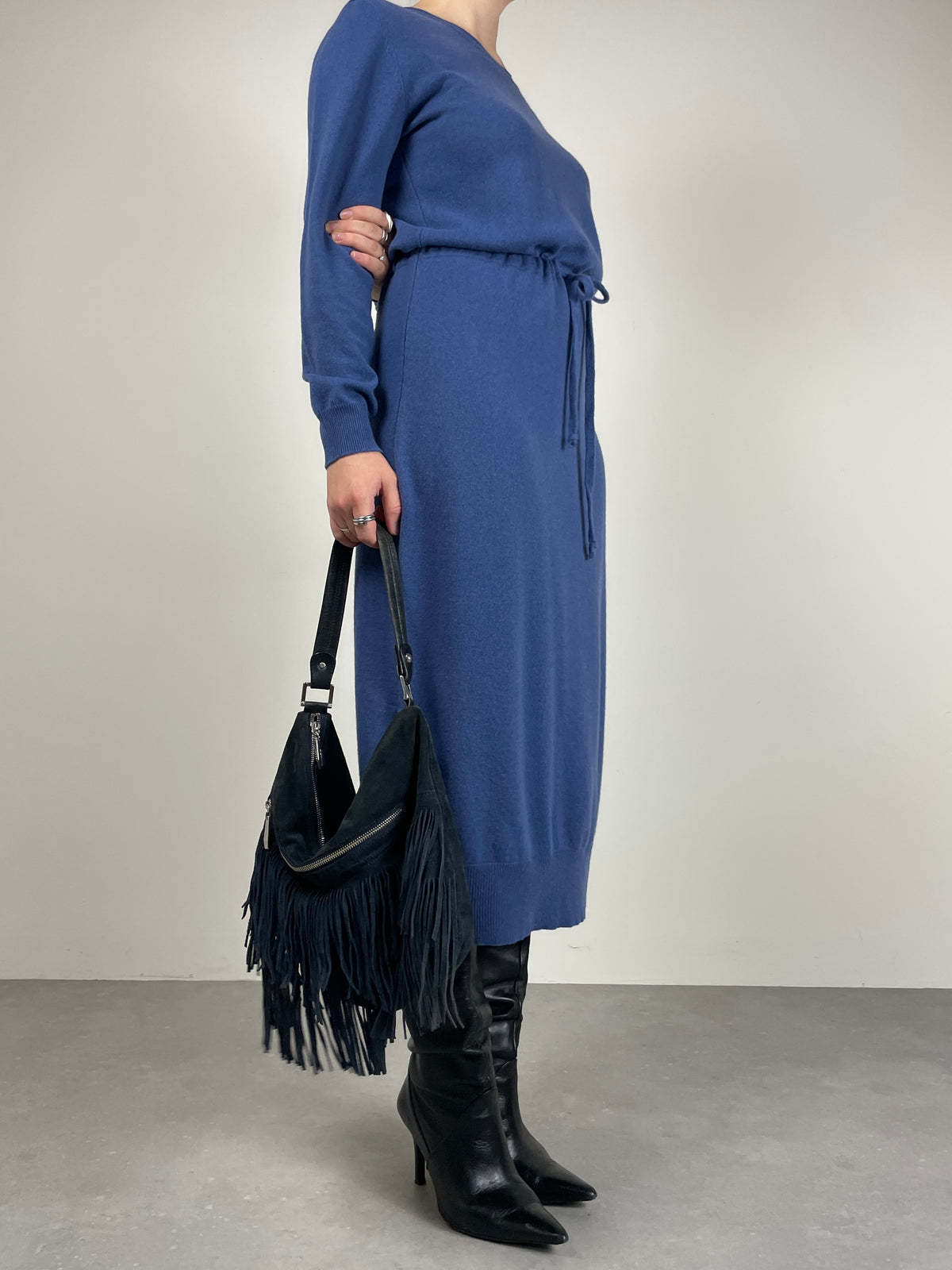 Abito in maglia di lana, cashmere e seta made in Italy, new old stock