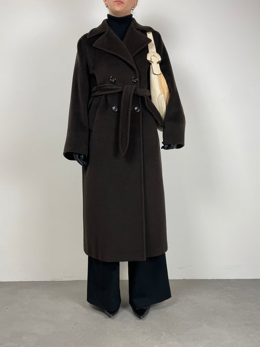 Max Mara cappotto in pura lana vergine marrone