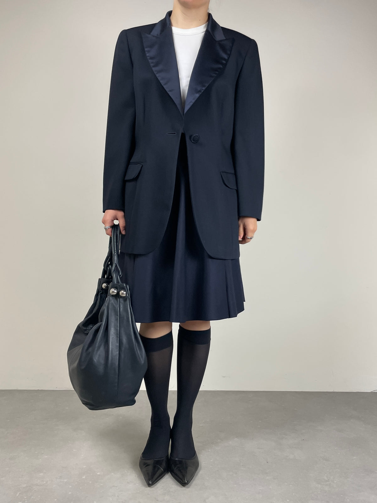 Blazer smoking in lana e seta Made in Italy