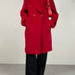 Cappotto rosso in lana, angora e cashmere