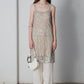 Slip dress in pizzo con sottoveste in seta