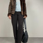 Marella montone in vero shearling marrone