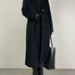 Cappotto nero in lana, angora e cashmere