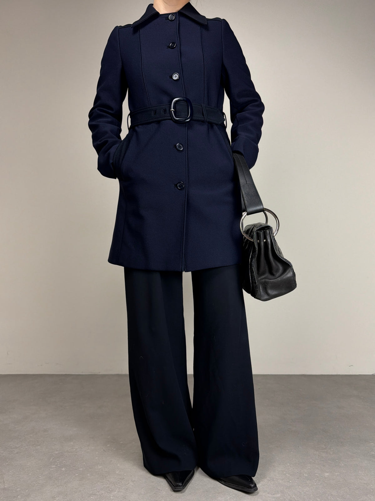 PRADA trench blu e nero