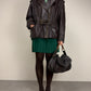 Giacca vintage in vera pelle marrone
