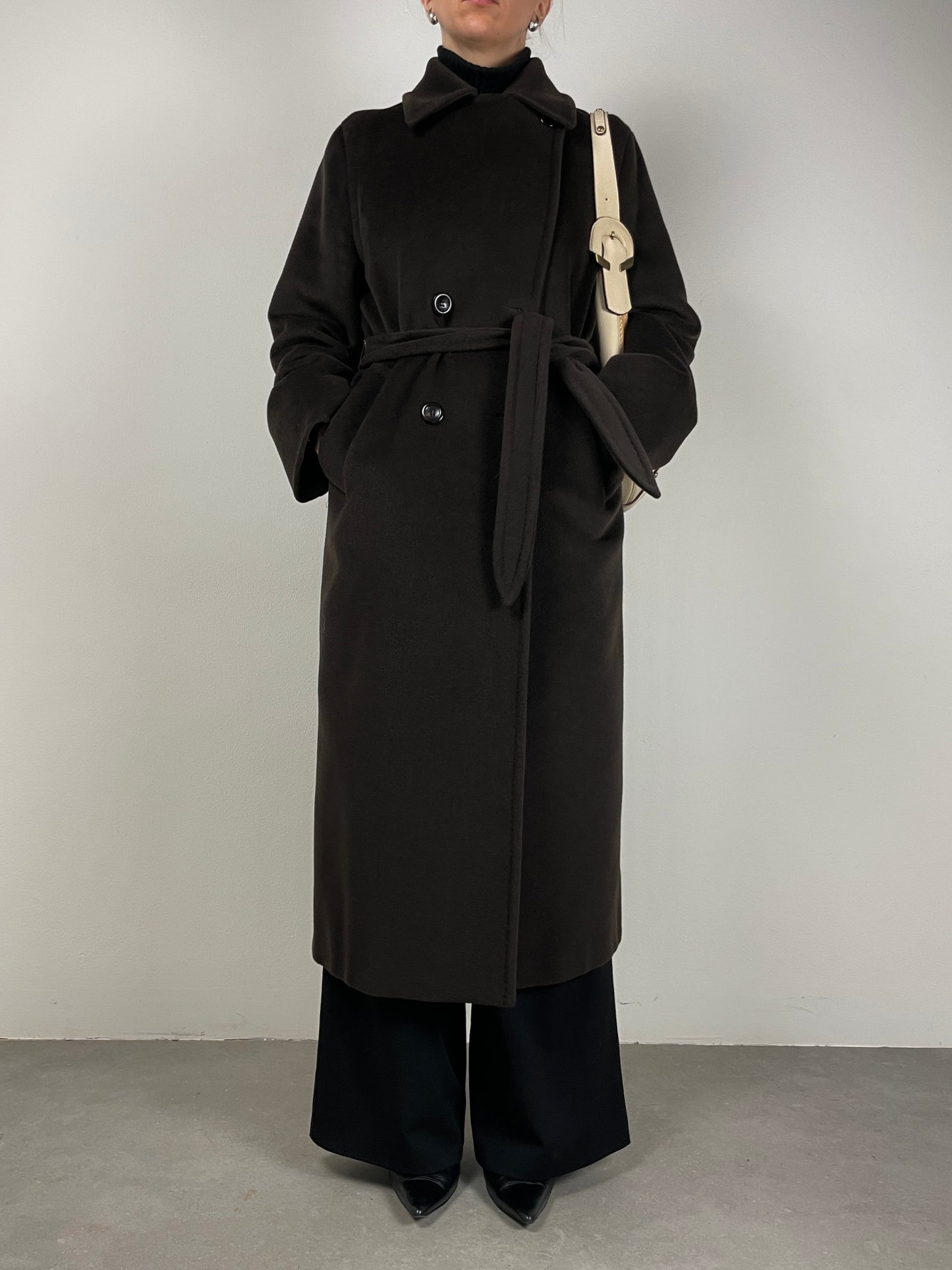 Max Mara cappotto in pura lana vergine marrone