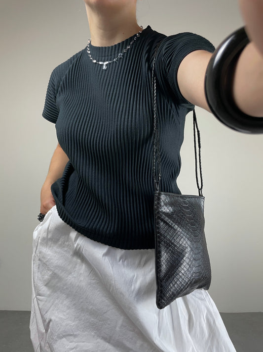 Borsa a spalla in pelle di pitone