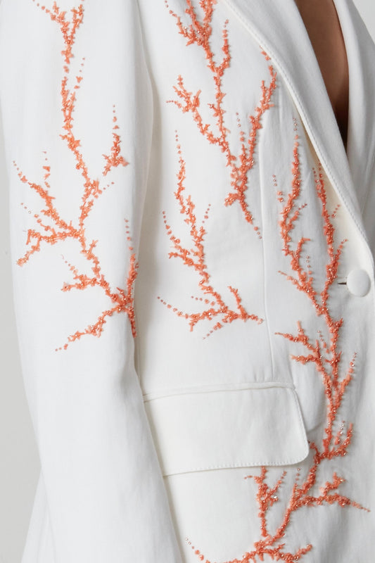 Blazer con ricamo a corallo
