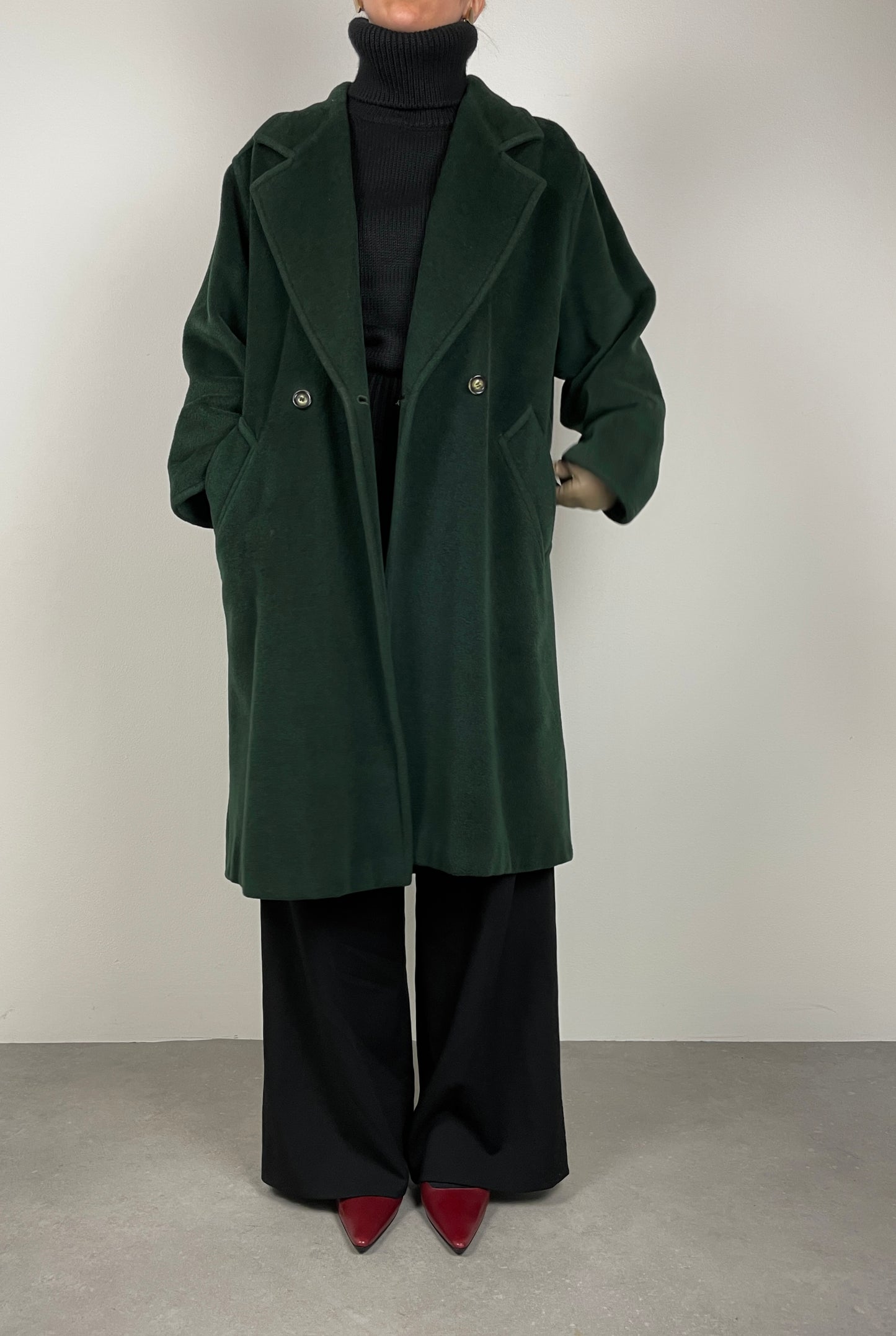 Max Mara green oversize coat