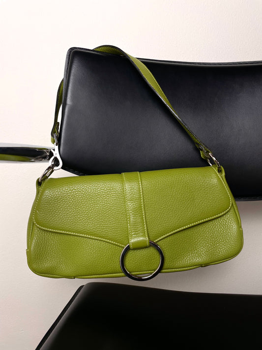 Made in Italy olive green leather bag