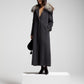 Cappotto in lana e cashmere con collo di volpe