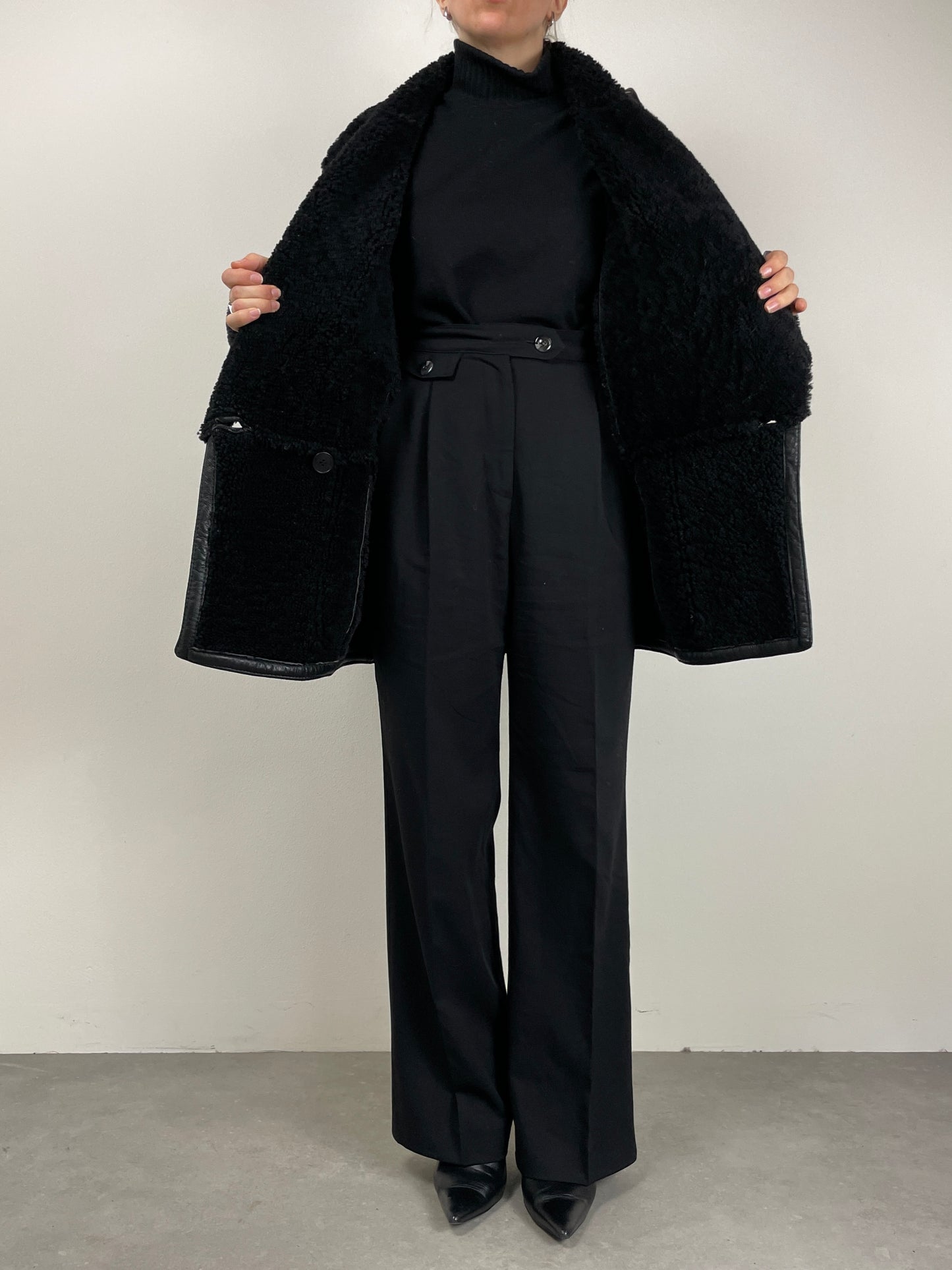 Shearling vintage nero