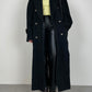 Long black wool, cashmere, angora coat