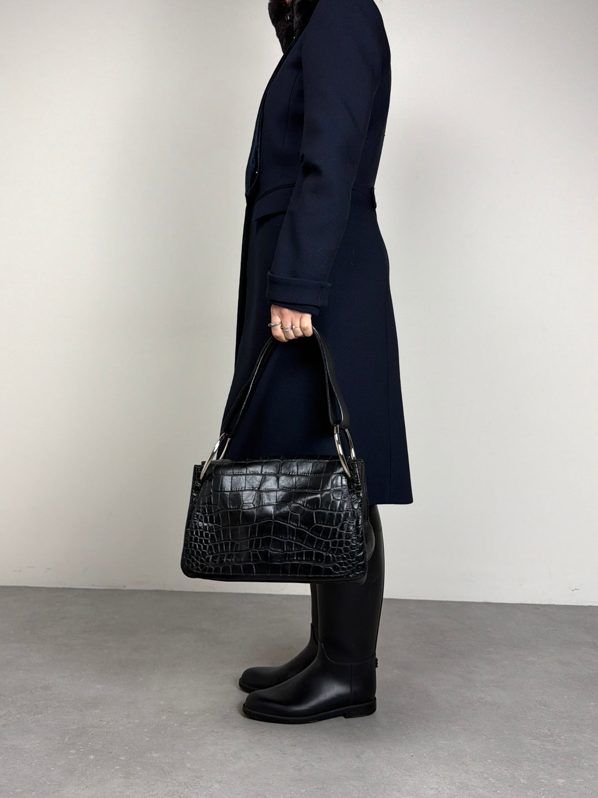 Maxi borsa in vera pelle stampa cocco