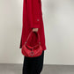 Borsa baguette in vera pelle rossa