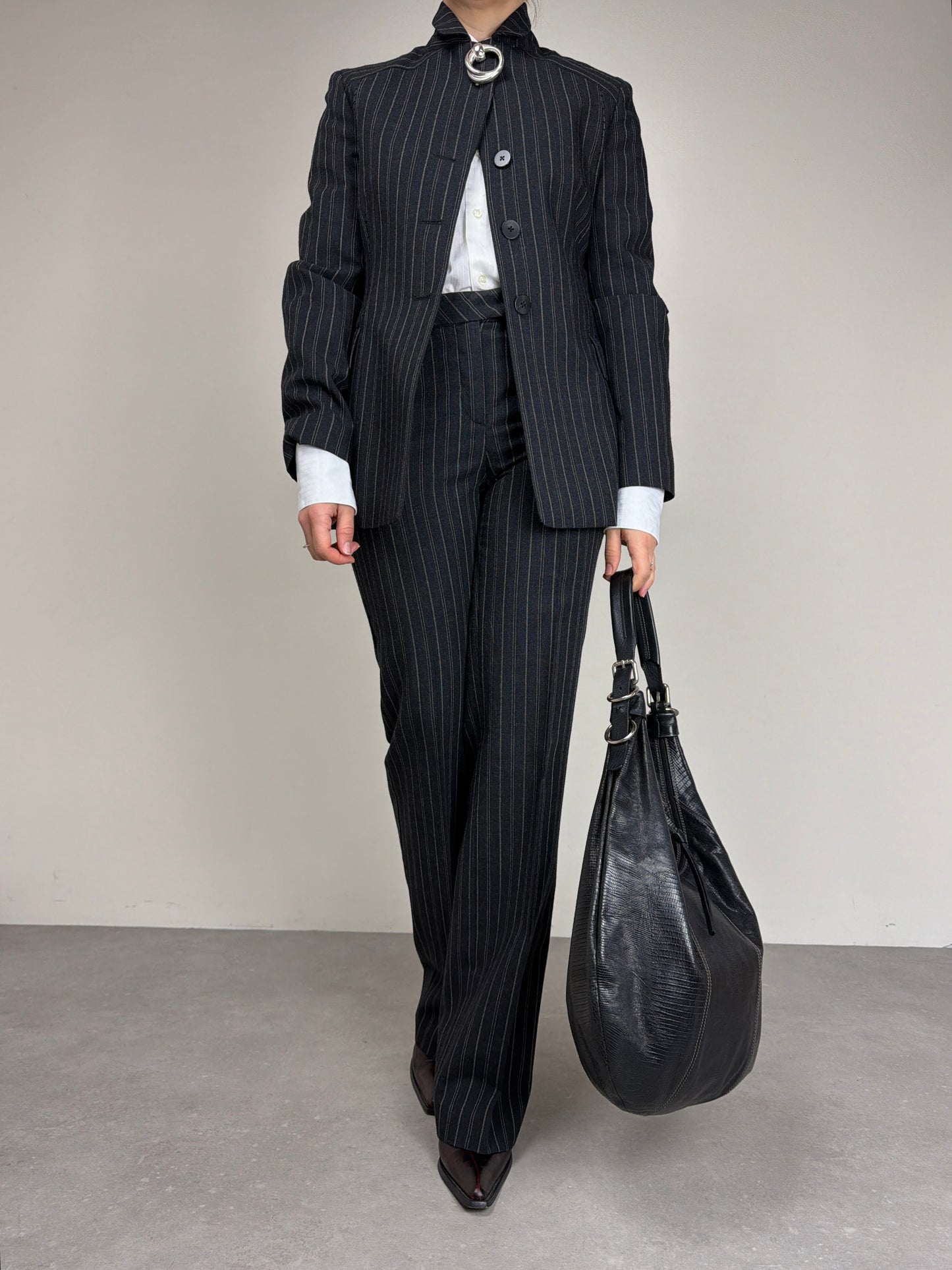 Philosophy di Alberta Ferretti completo in lana gessata