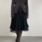 Blazer strutturato con profili in pelle arancione