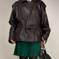 Giacca vintage in vera pelle marrone