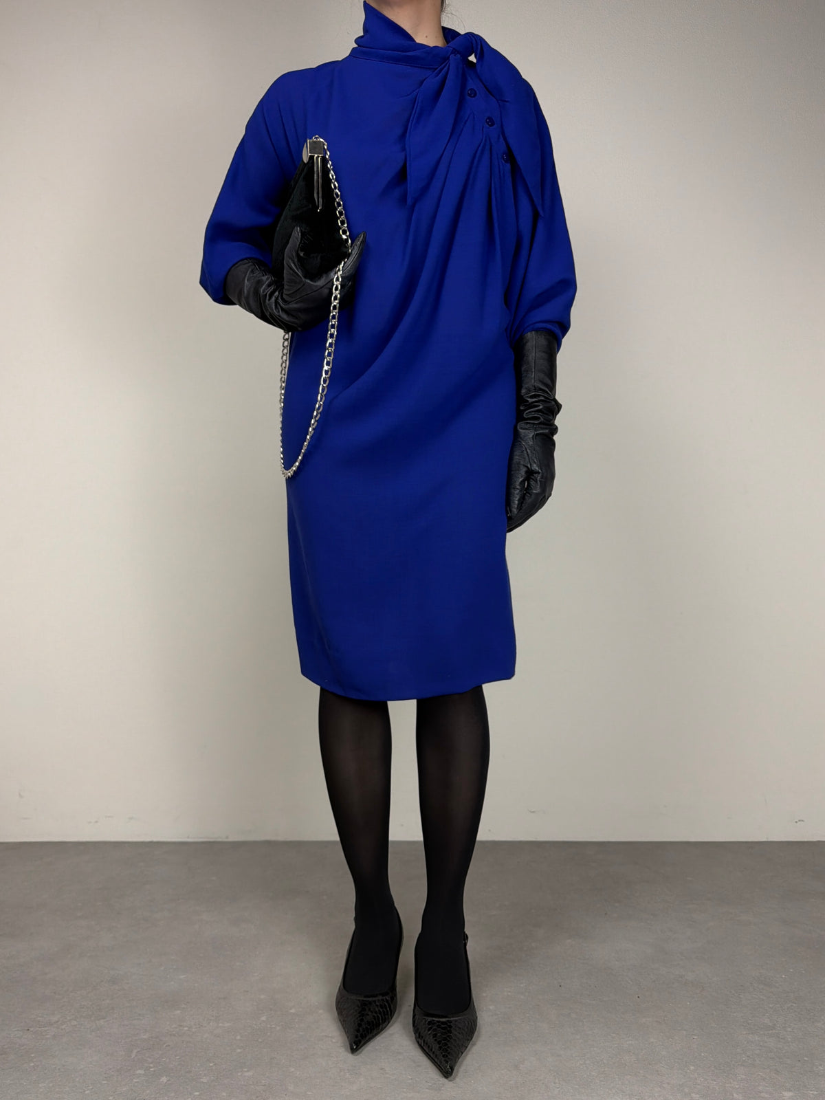 Abito vintage di Max Mara linea Pianoforte in lana blu