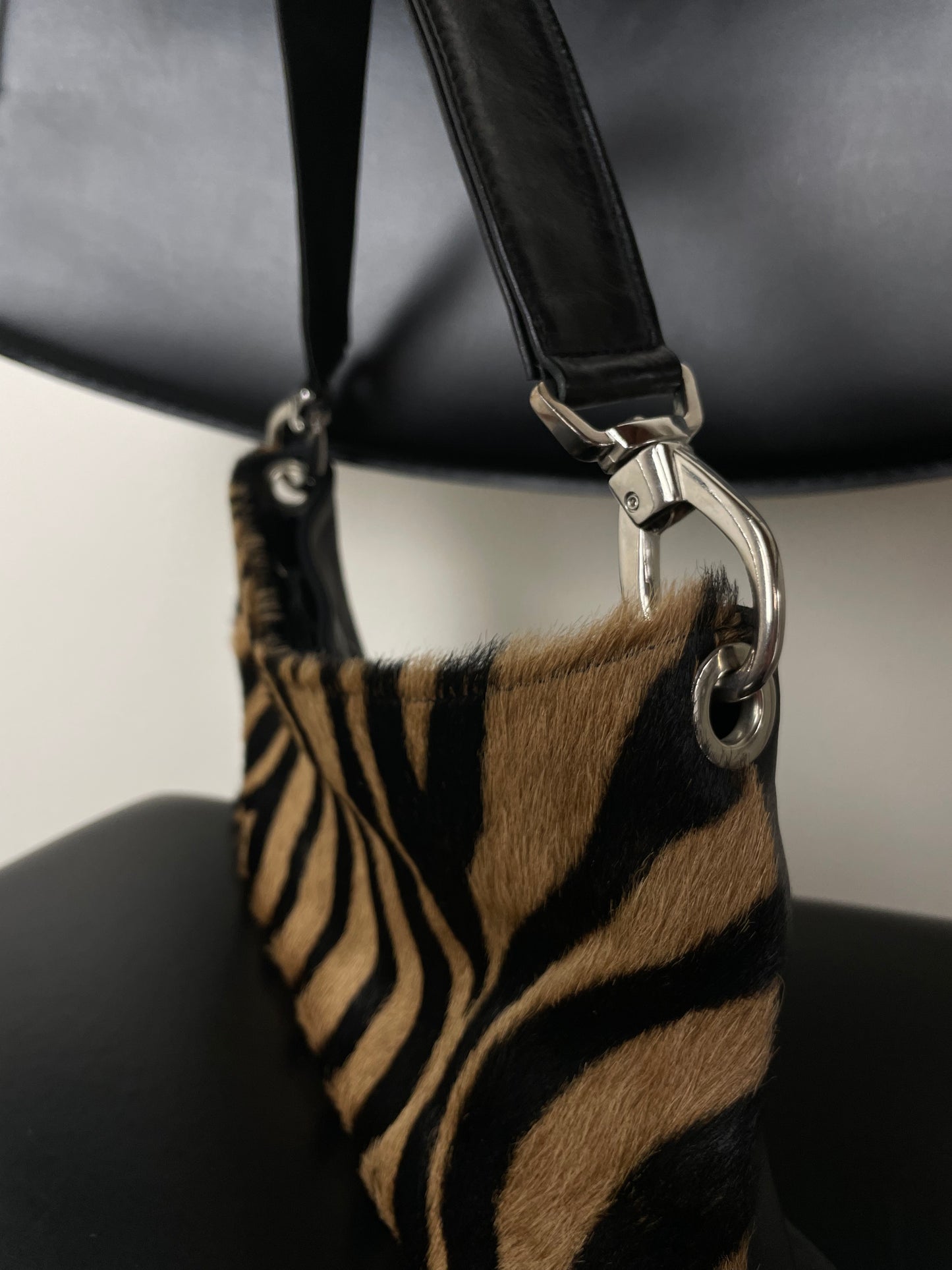 Real leather zebra bag