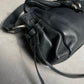 Grey leather shoulder bag