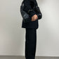Completo vintage in lana gessata nera