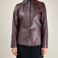 Giacca vera pelle bordeaux