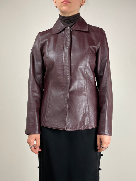 Giacca vera pelle bordeaux