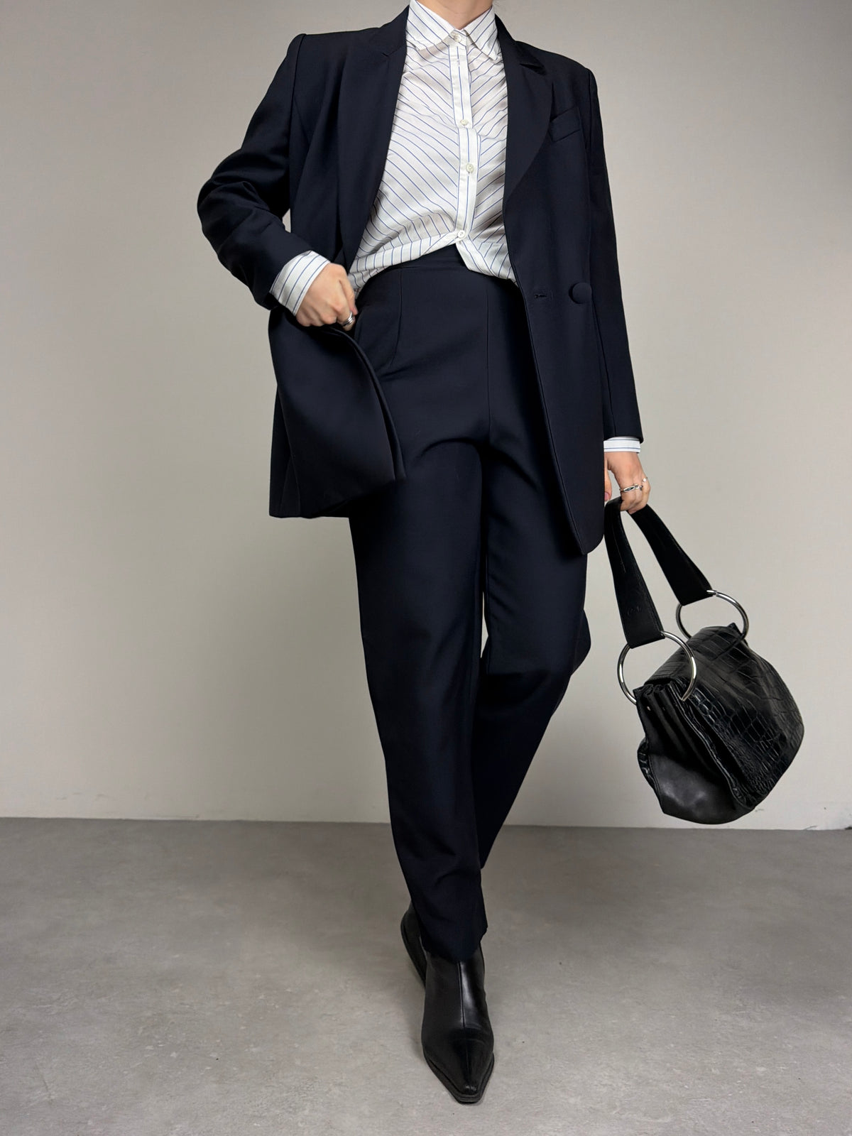 Completo vintage made in Italy in lana blu