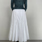 Asymmetric midi cotton skirt