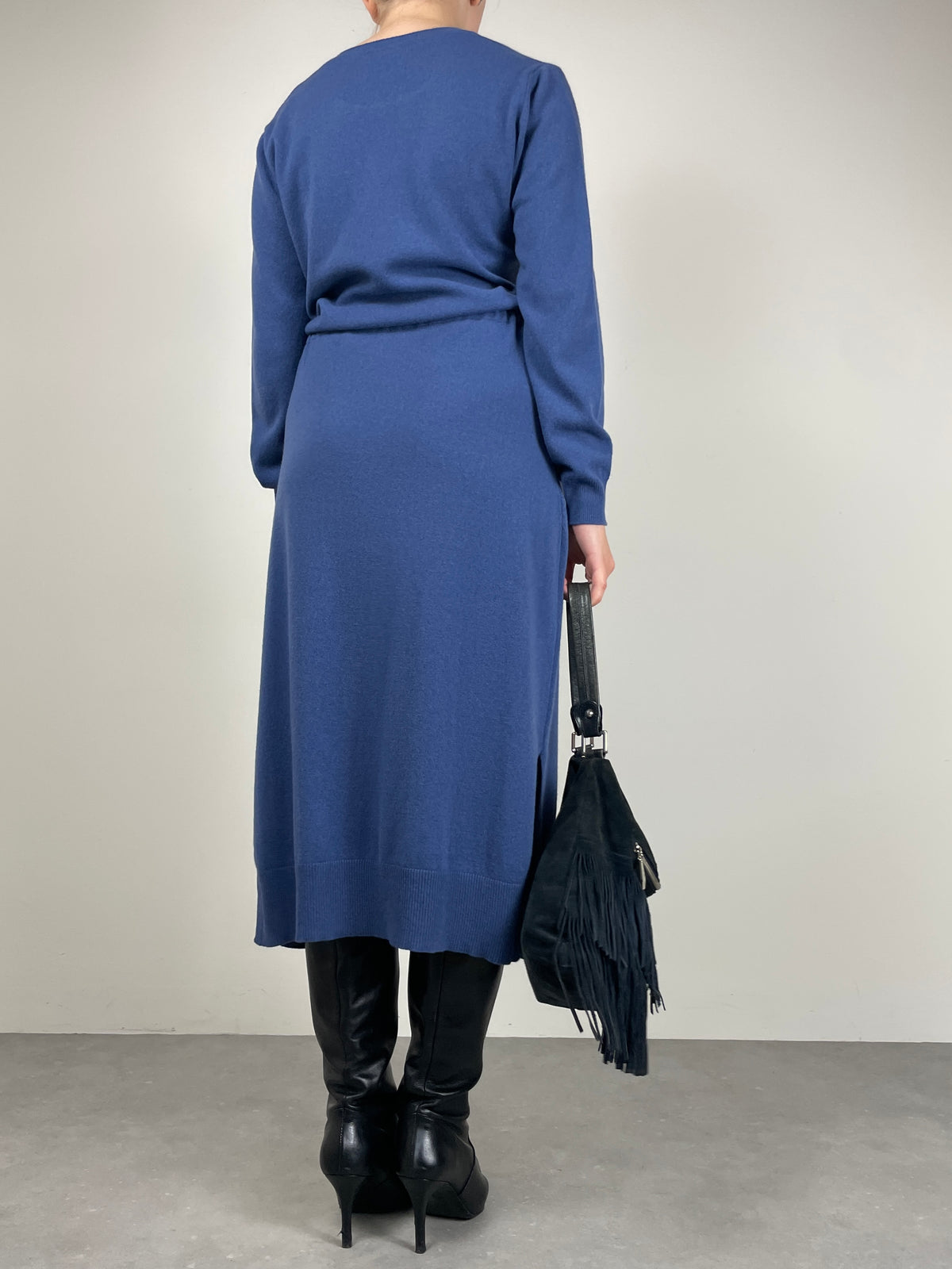 Abito in maglia di lana, cashmere e seta made in Italy, new old stock