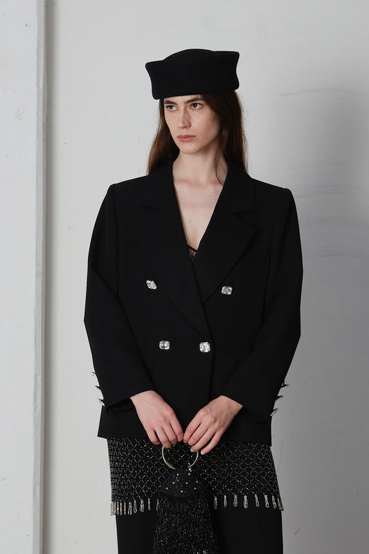 Yves Saint Laurent Blazer smoking con bottoni gioiello