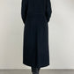 Cappotto nero in lana, angora e cashmere