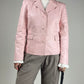 Giacca in vera pelle rosa