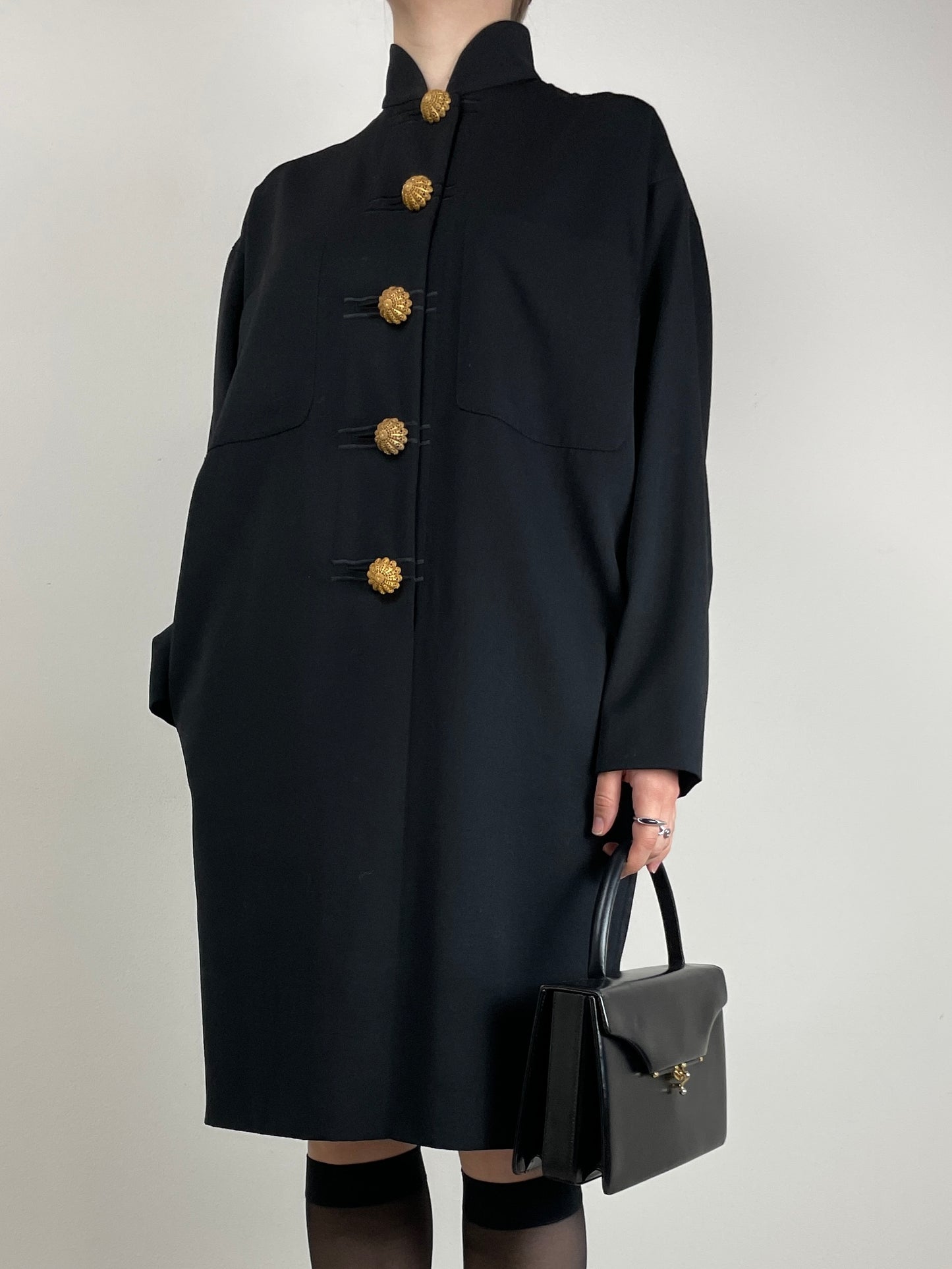 Abito vintage stile orientale, made in Italy, in pura lana vergine