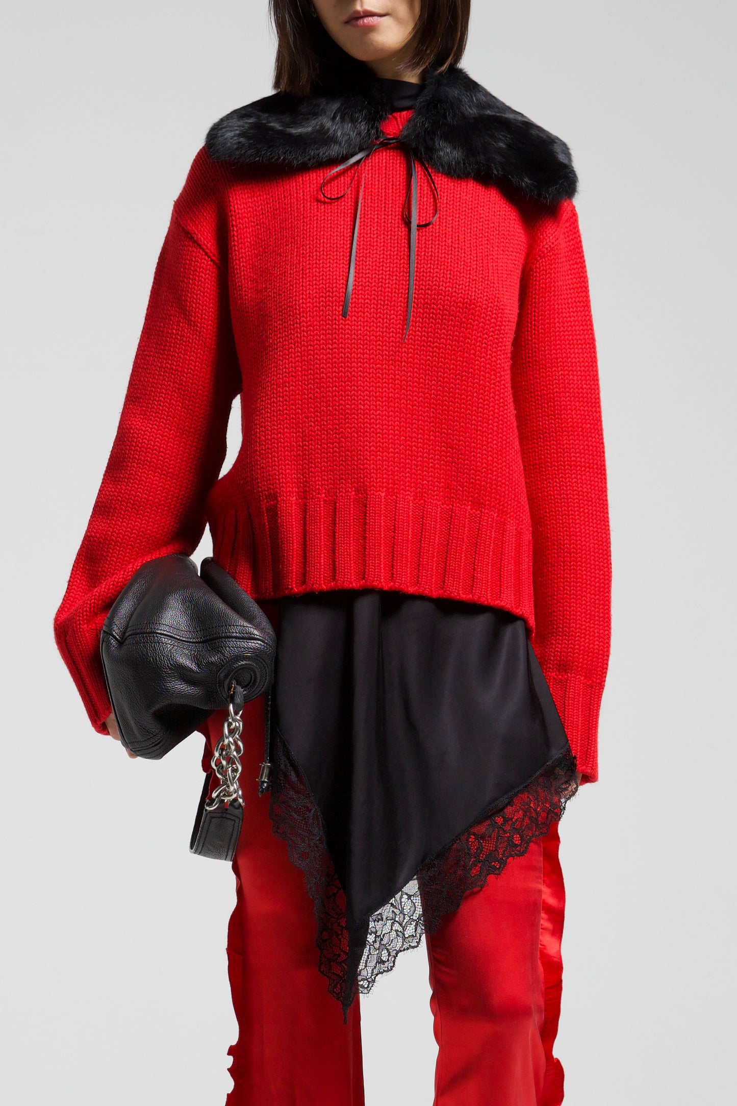 Maglione D&G in misto lana rosso