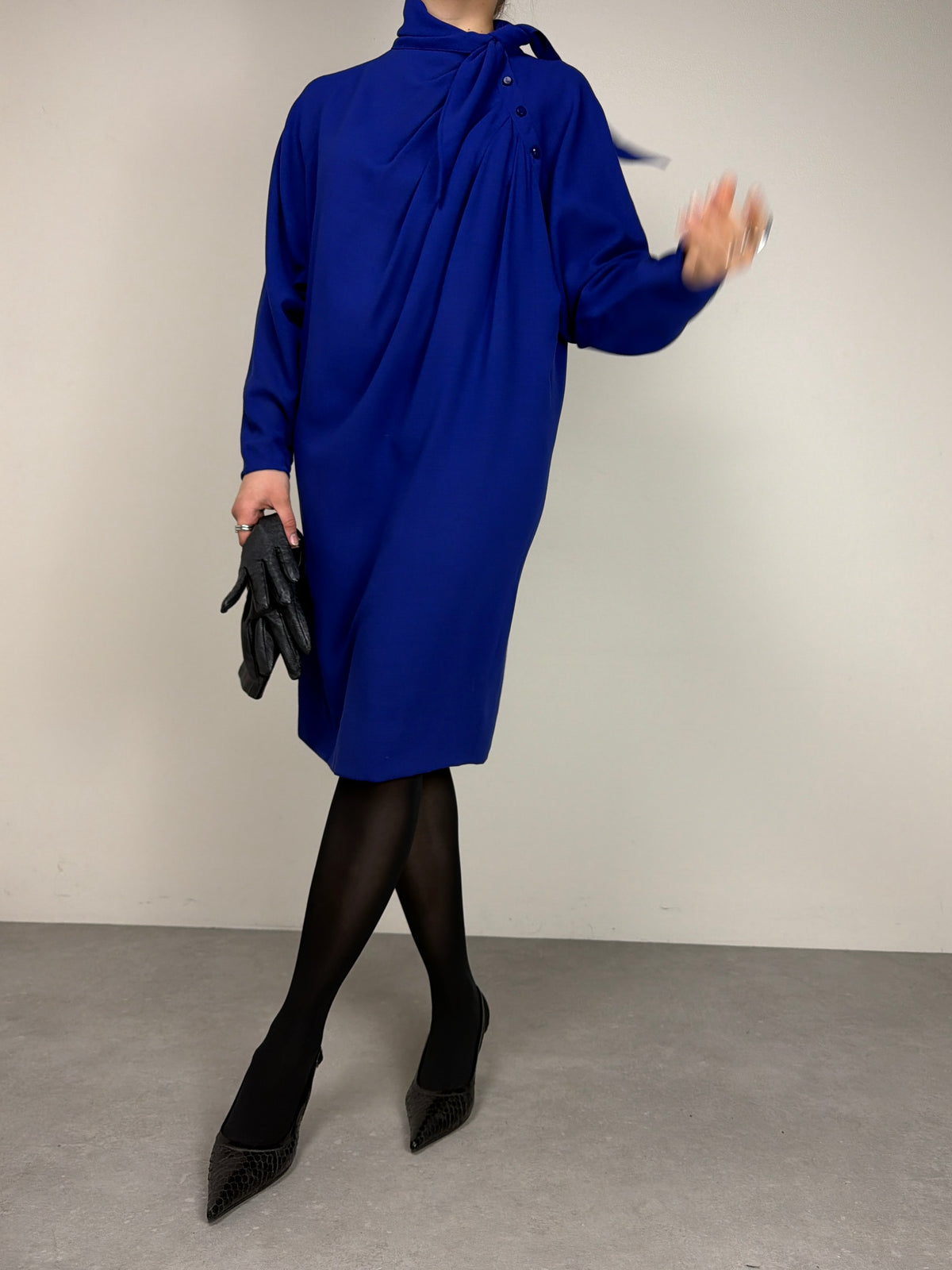 Abito vintage di Max Mara linea Pianoforte in lana blu
