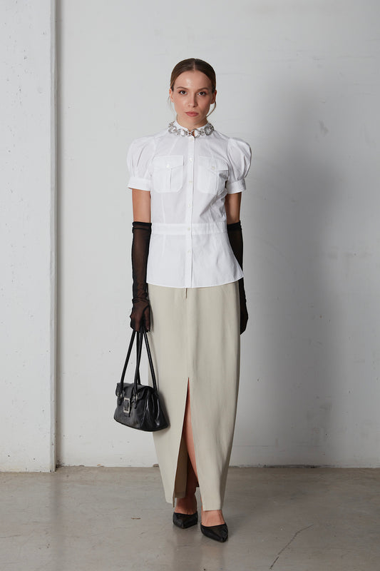 Gonna lunga in 100% seta