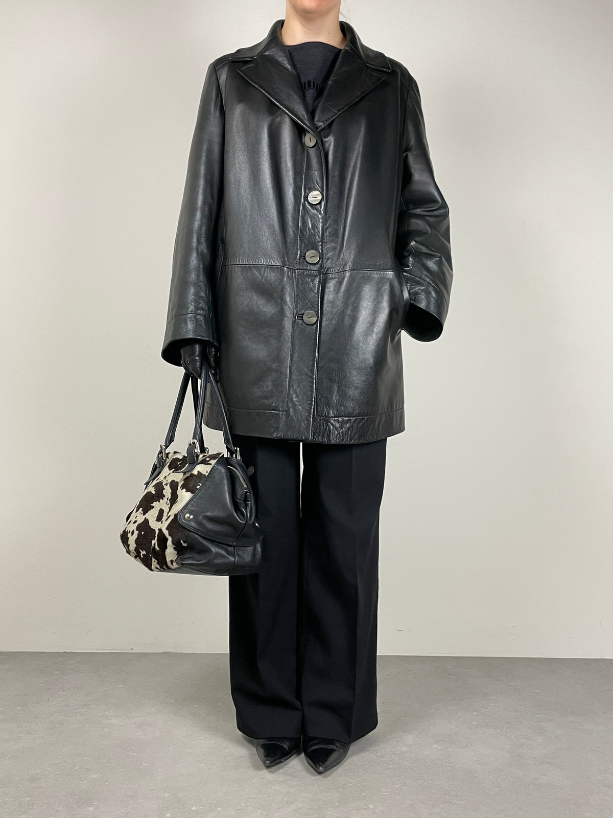 Giacca in morbida nappa nera made in Italy