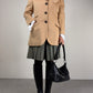 Blazer sartoriale in lana e cashmere con inserti in pelle scamosciata