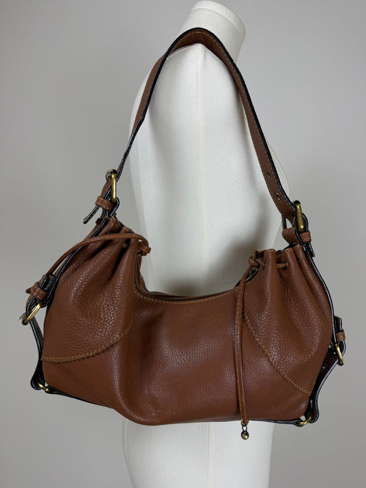 Borsa in vera pelle color cuoio